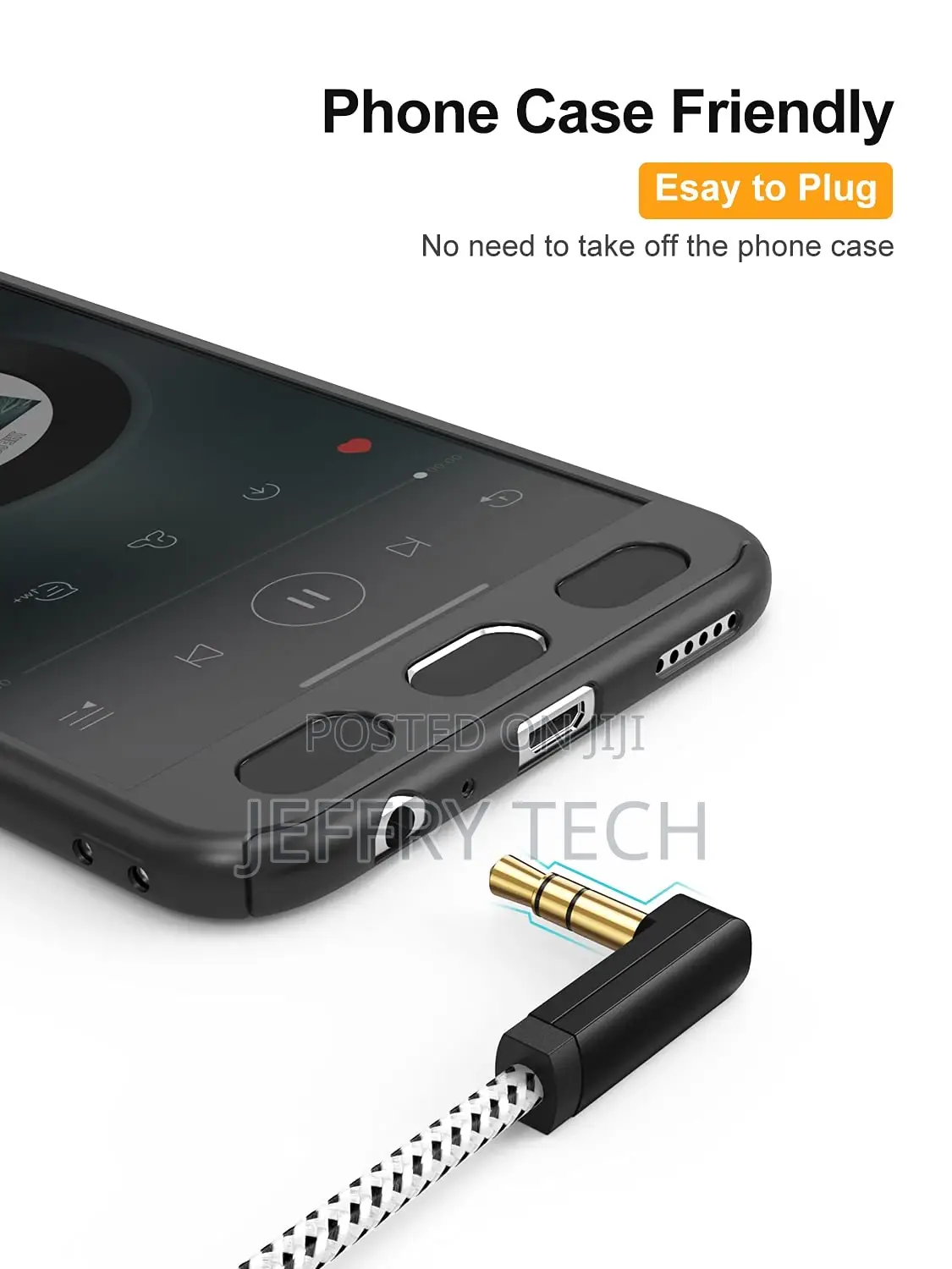 3.5mm Audio Cable(1.5FT/0.45m), 90 Degree 3.5mm Male to Male