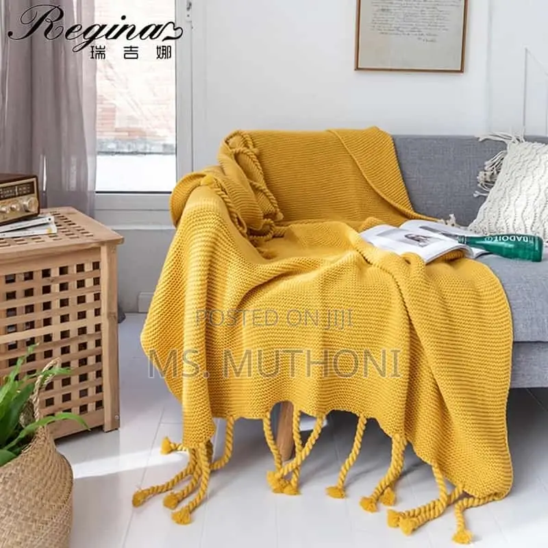 Quality Supper Soft Knitted Throw Blankets With Tassels
