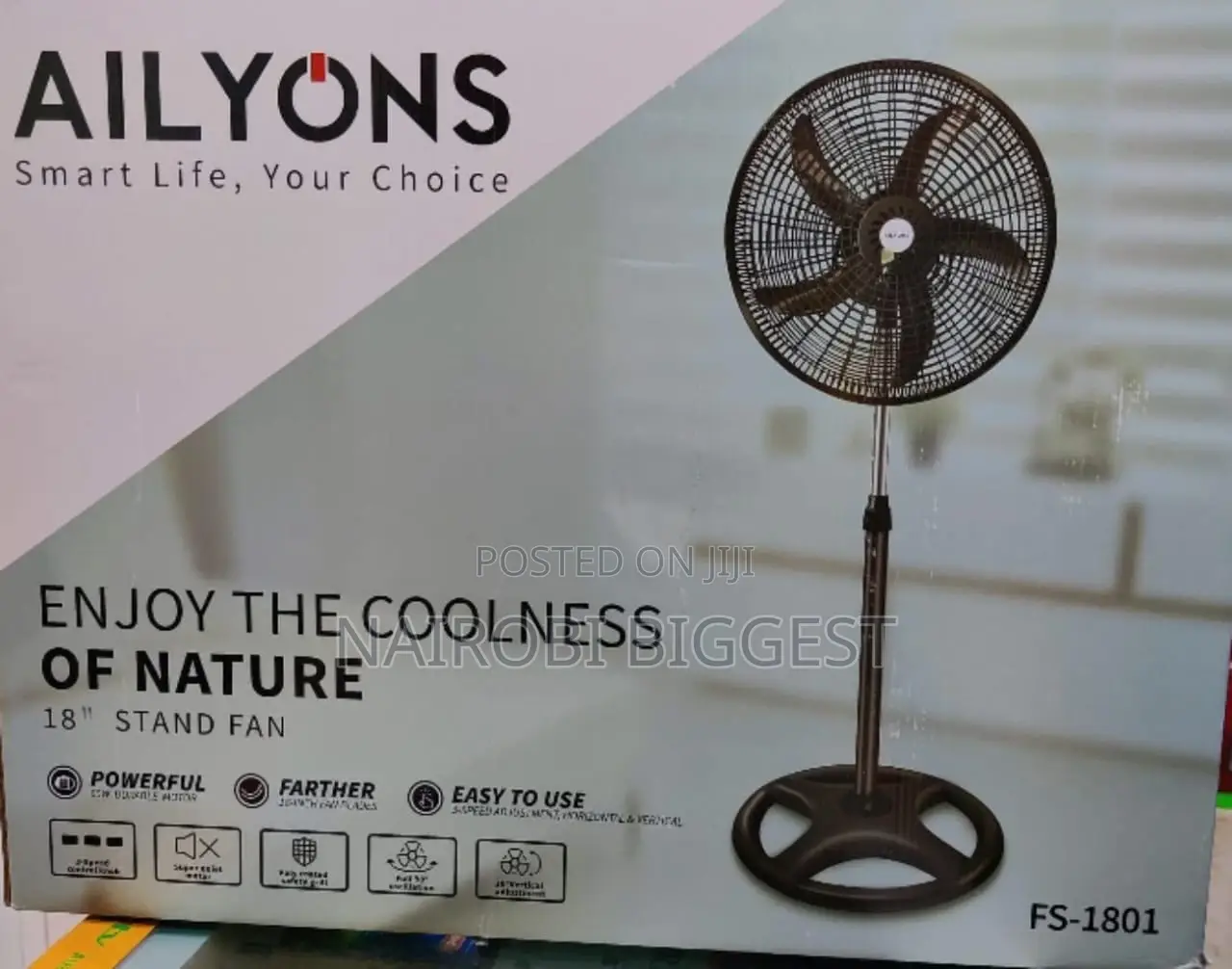 Ailyons 18" Stand 5 Blade Fan