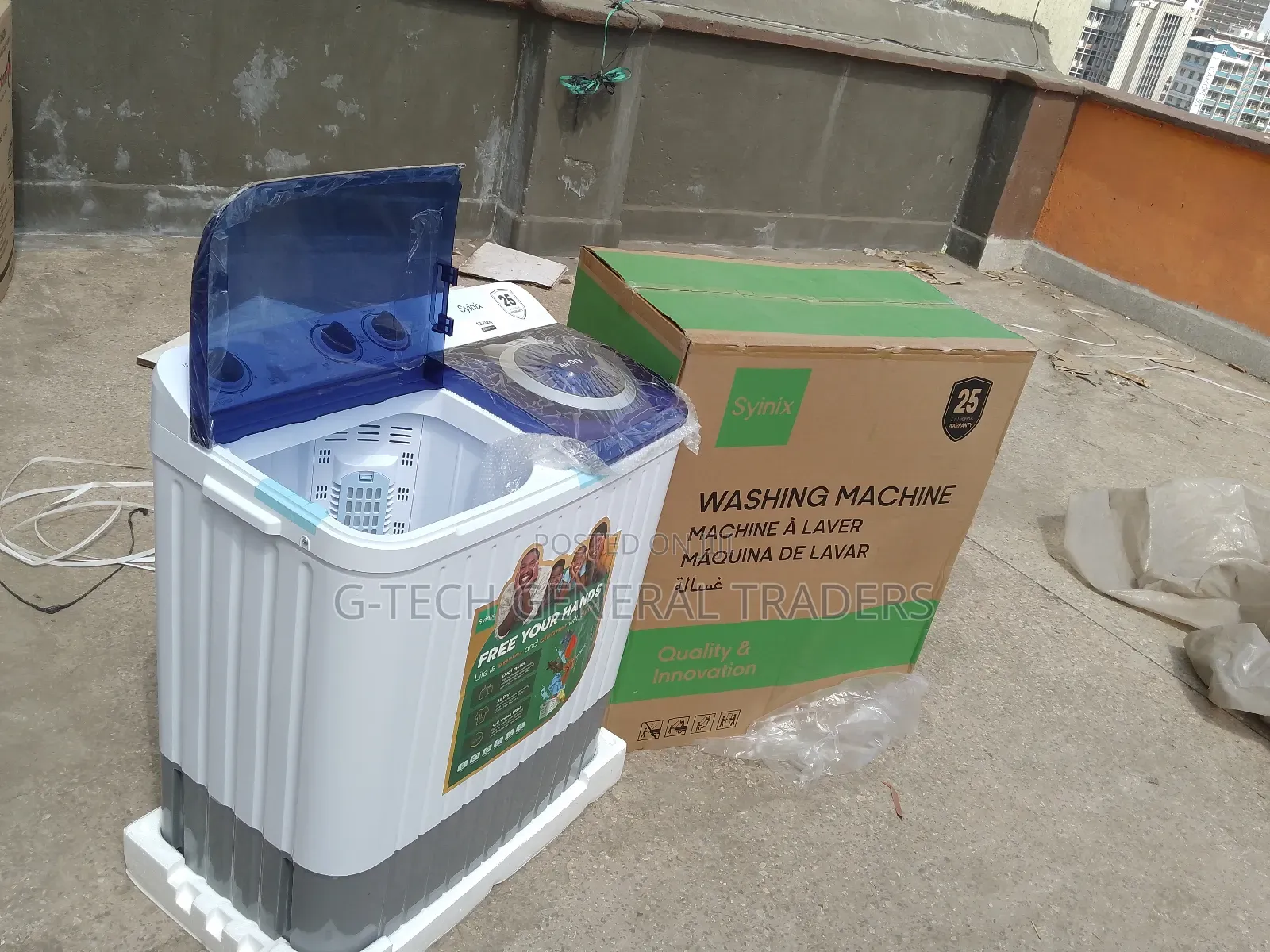 Syinix Wash And Spin Semi Automatic Washing Machine-10kg