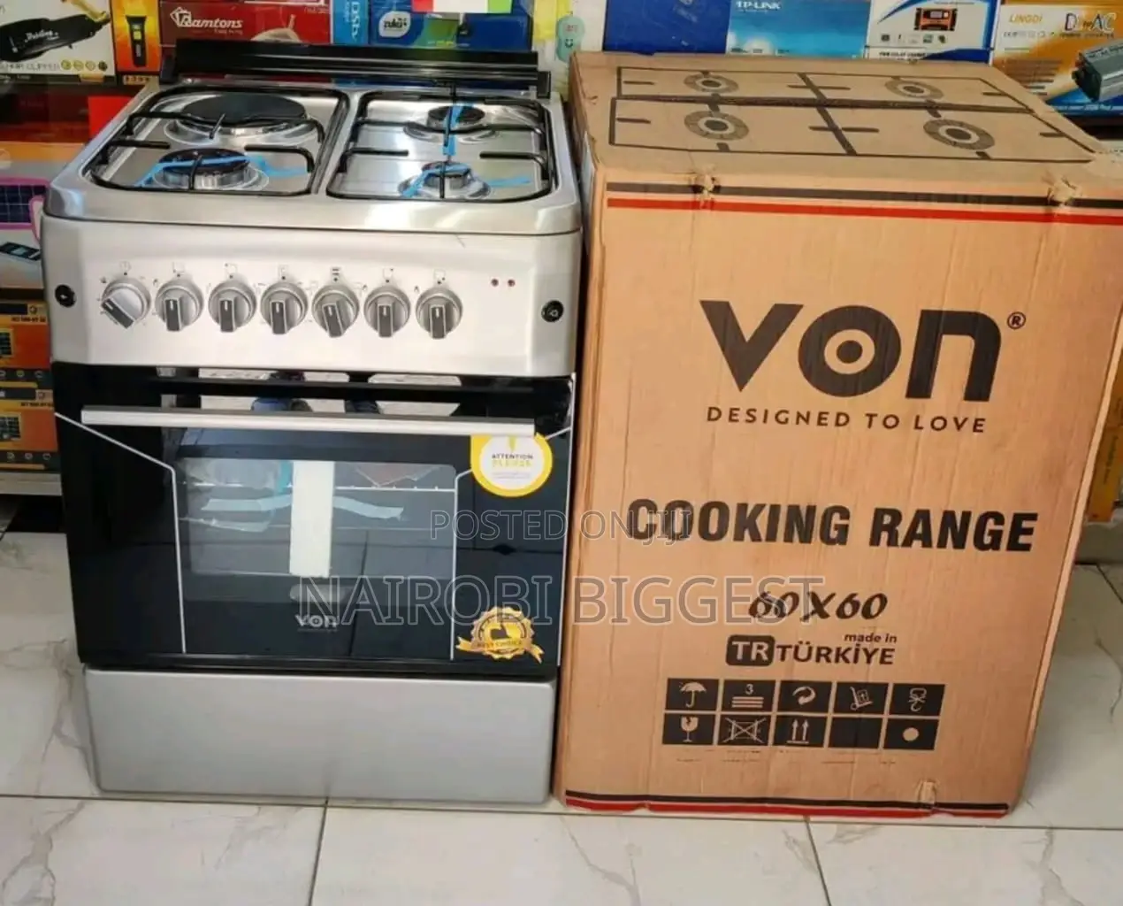 Von Hotpoint 50×60 Cooker 3gas+1 Electric With Electric Oven