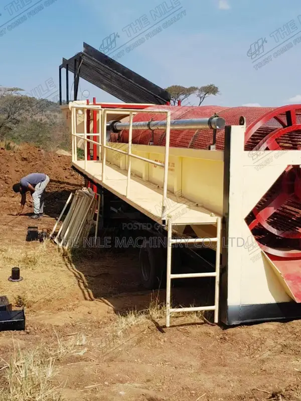 10 T/H Alluvial Placer Gold Processing Plant Drum Sieve