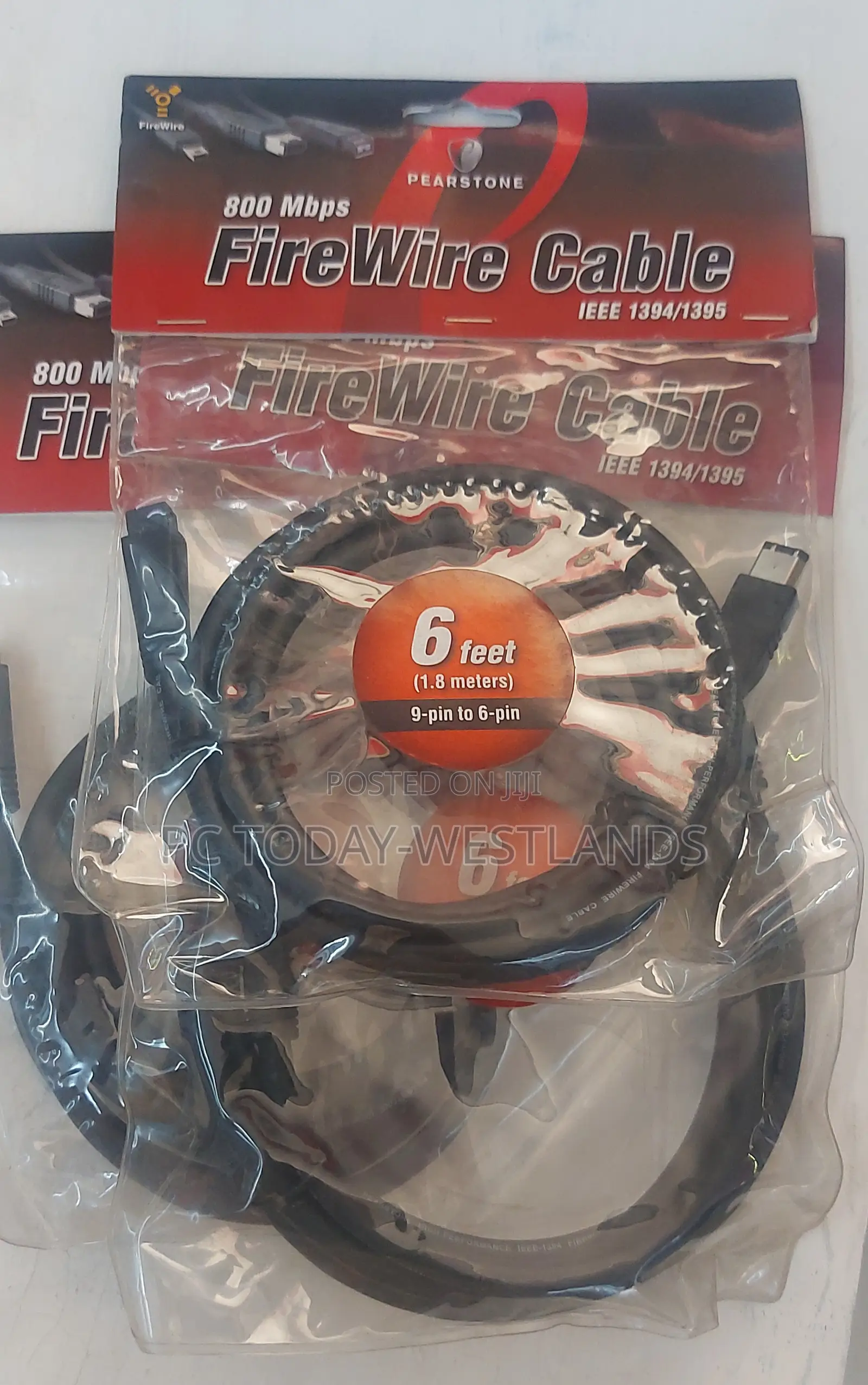 Pearstone Firewire 400 9-Pin to 6-Pin Cable - 6 Feet