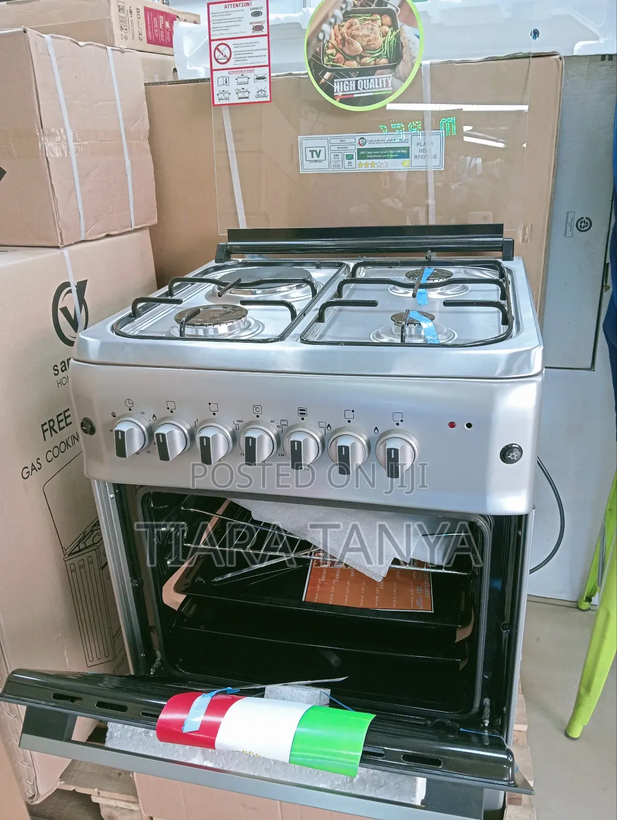 VON Cooker 3 Gas +1 Electric - VAC6F031US Silver