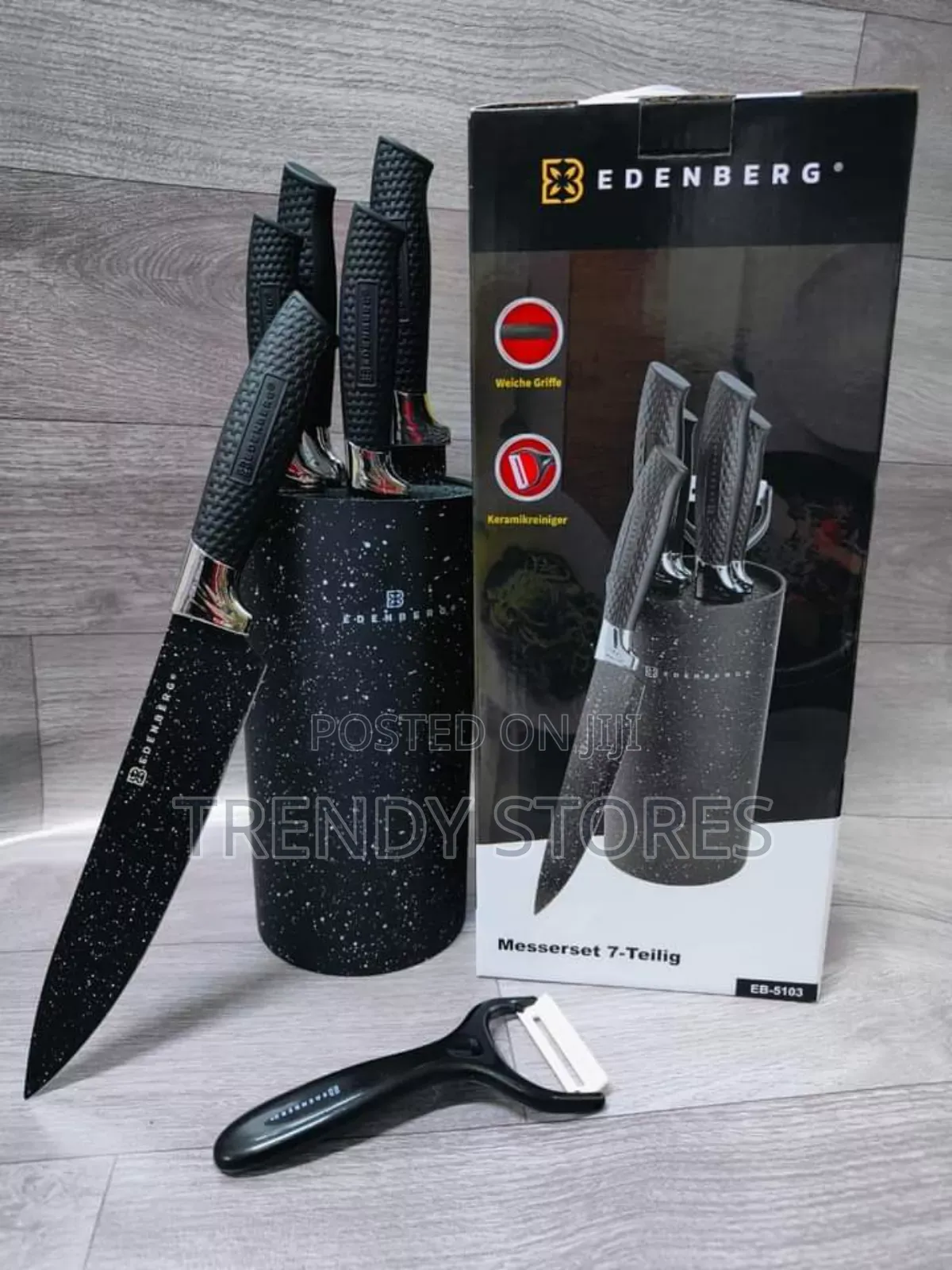 Black Marble Knife Set