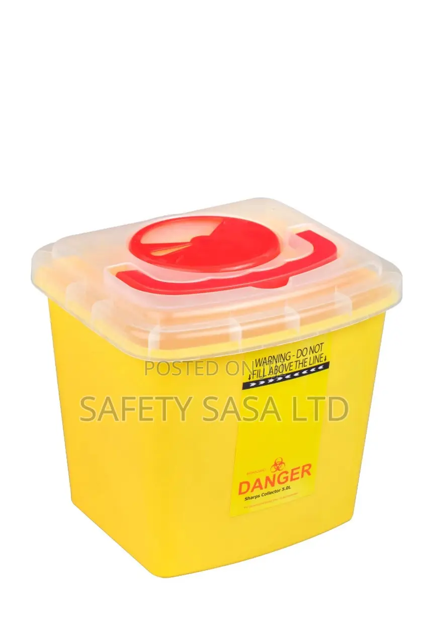 Plastic 5 Litre Safety Sharps Box