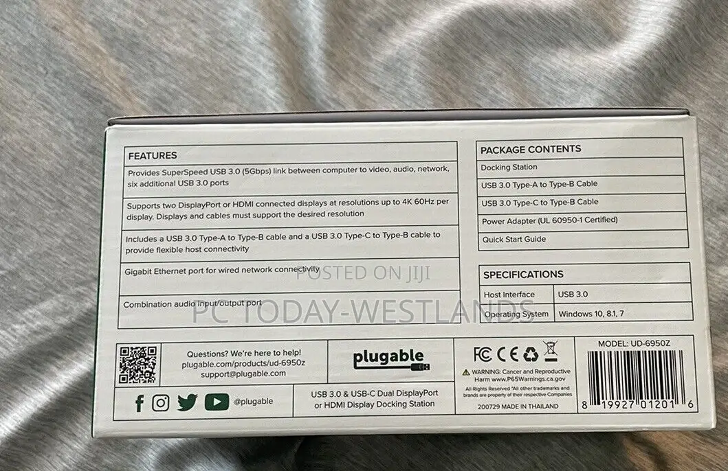 Plugable USB 3.0 and USB-C Dual Display Docking Station