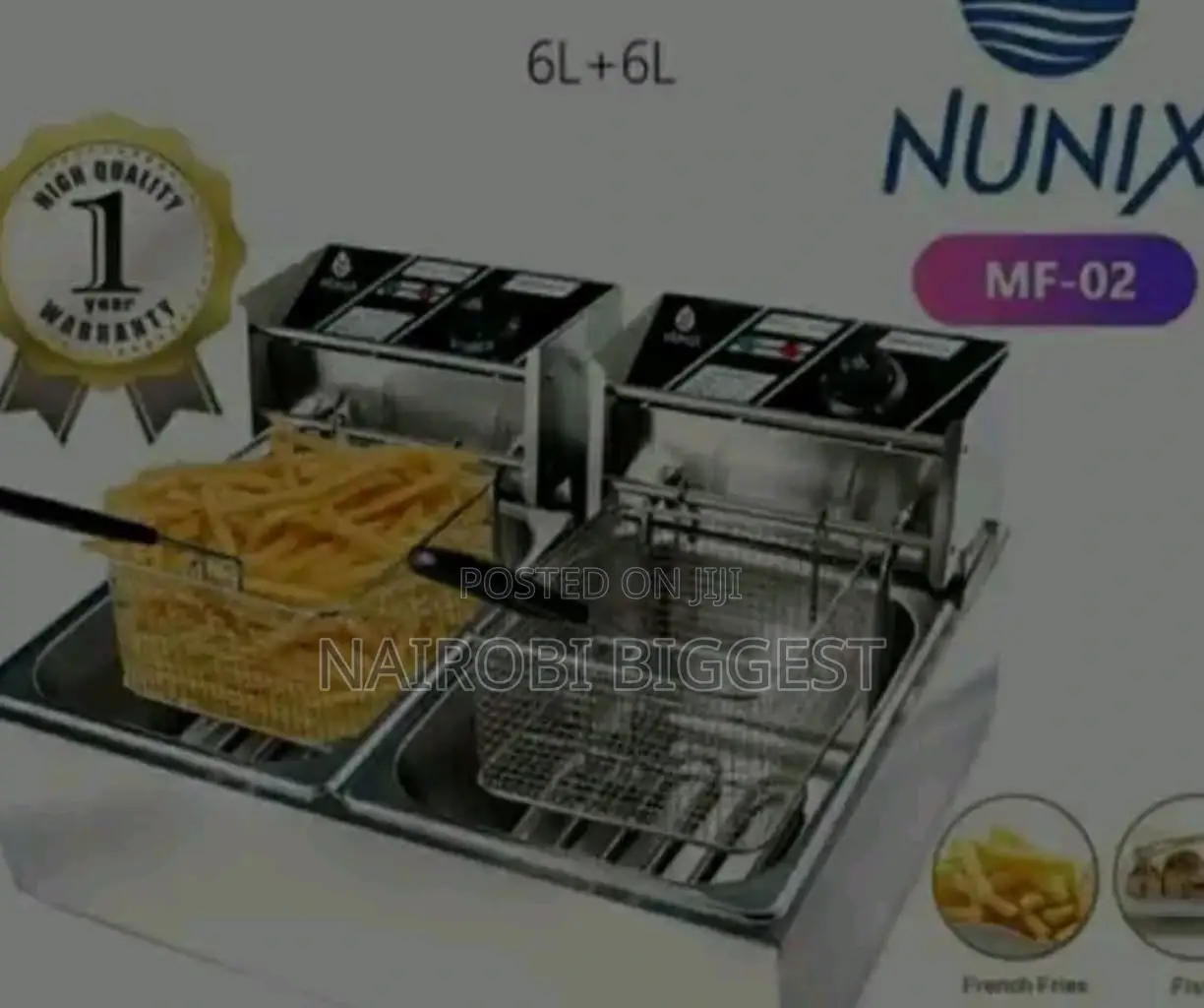 Nunix Double Deep Fryer 6l + 6l Faster Heating