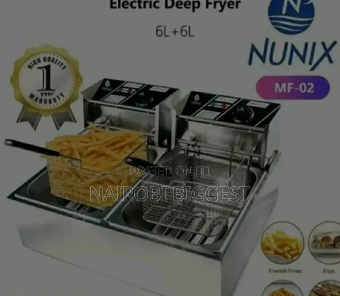 Excellent Nunix Double Deep Fryer 6l + 6l