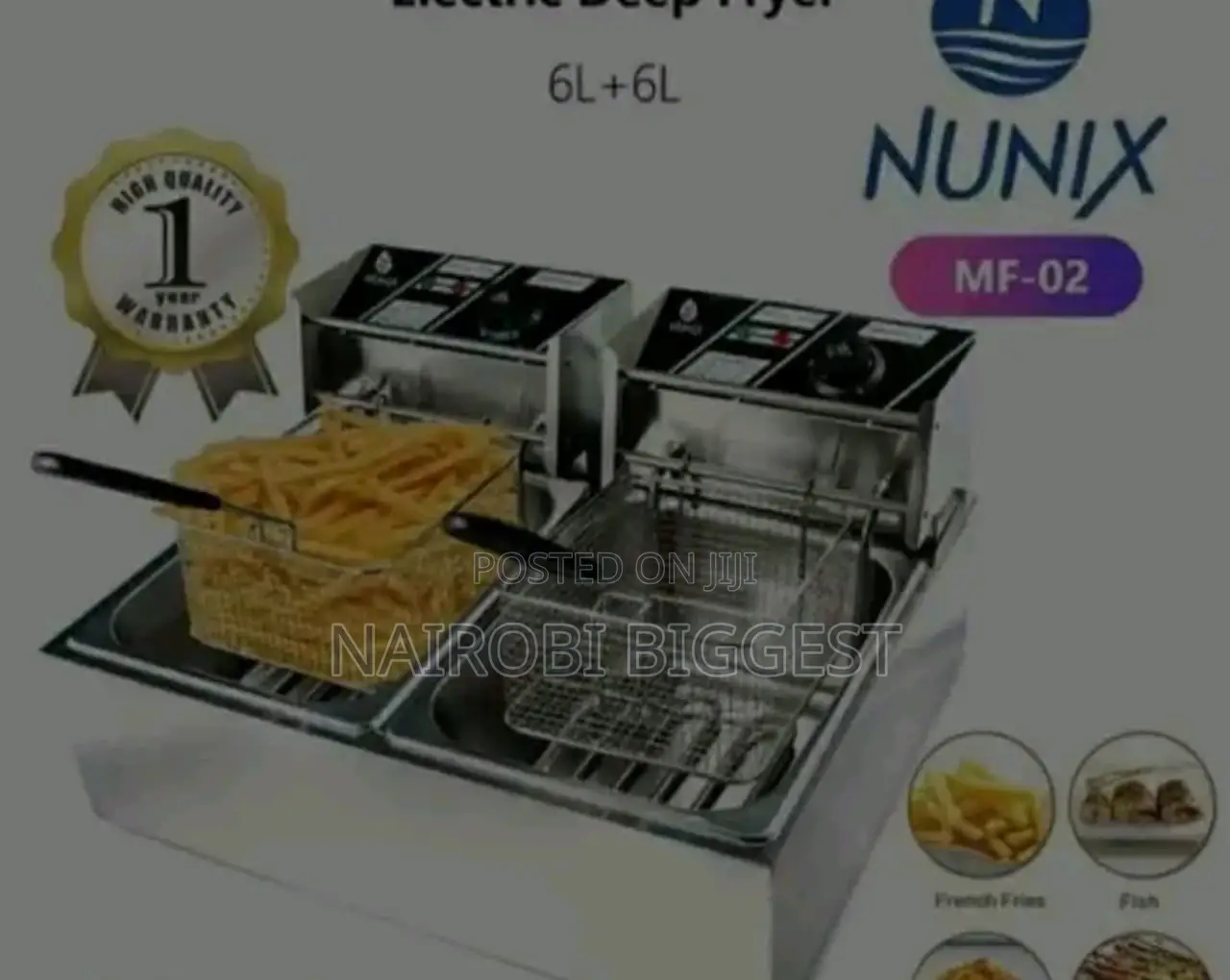 Nunix Double Deep Fryer 6l + 6l