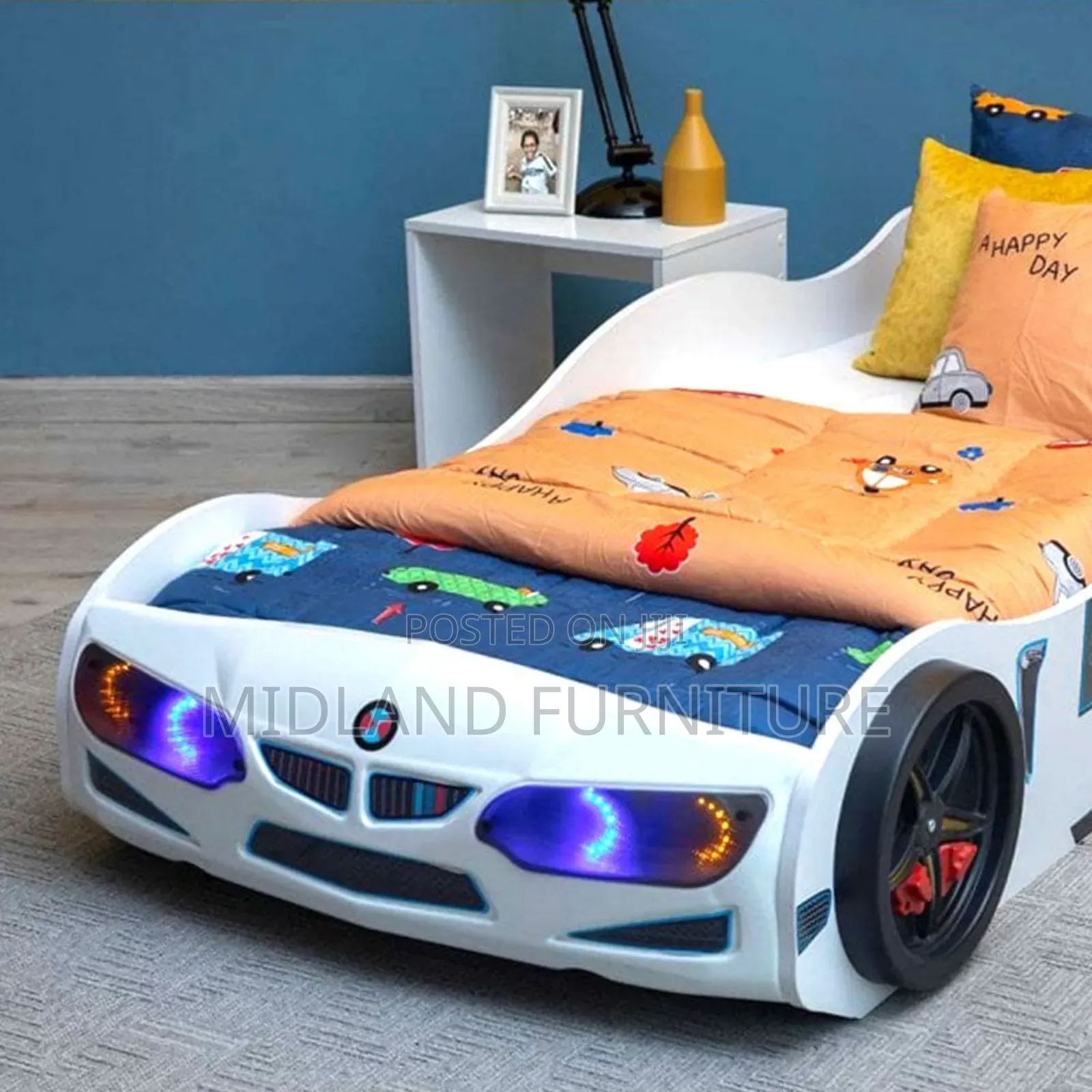 Car Bed for Kids With Lighting / Bed for Boy