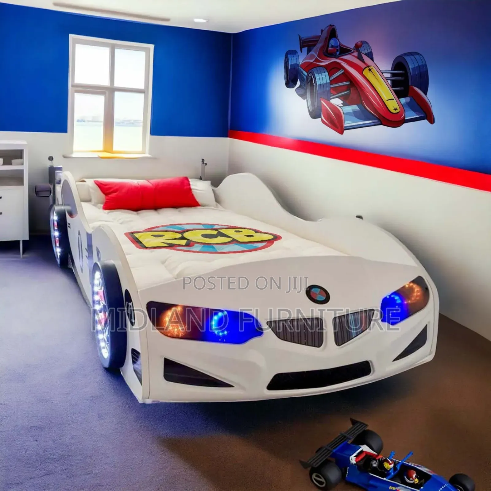 Car Bed for Kids With Lighting / Bed for Boy