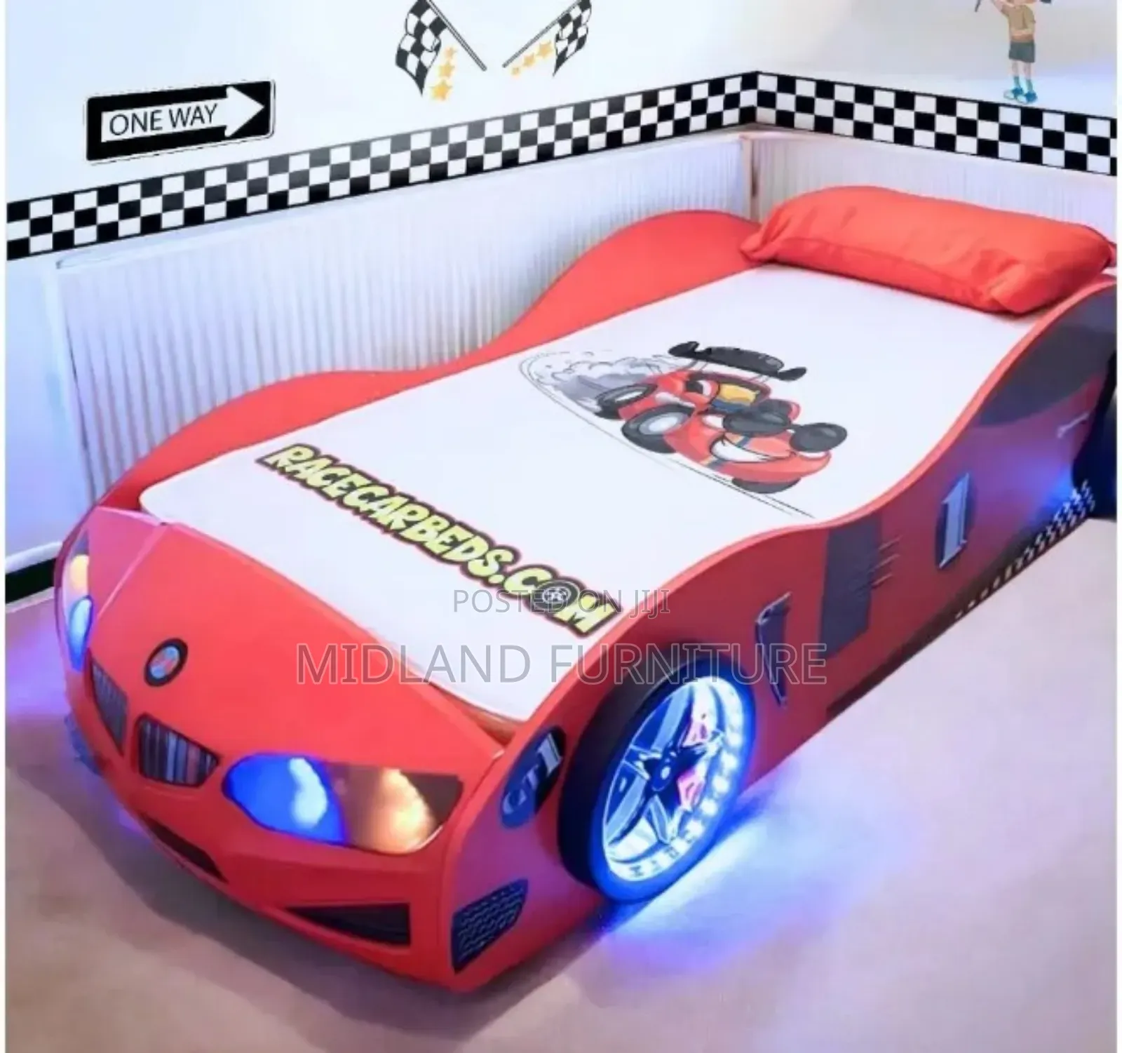 Car Bed for Kids With Lighting / Bed for Boy