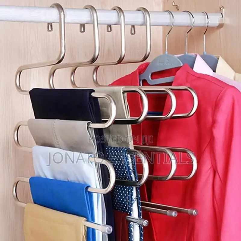 S Shaped 5 Layer Trouser Hanger, Cloth Rack
