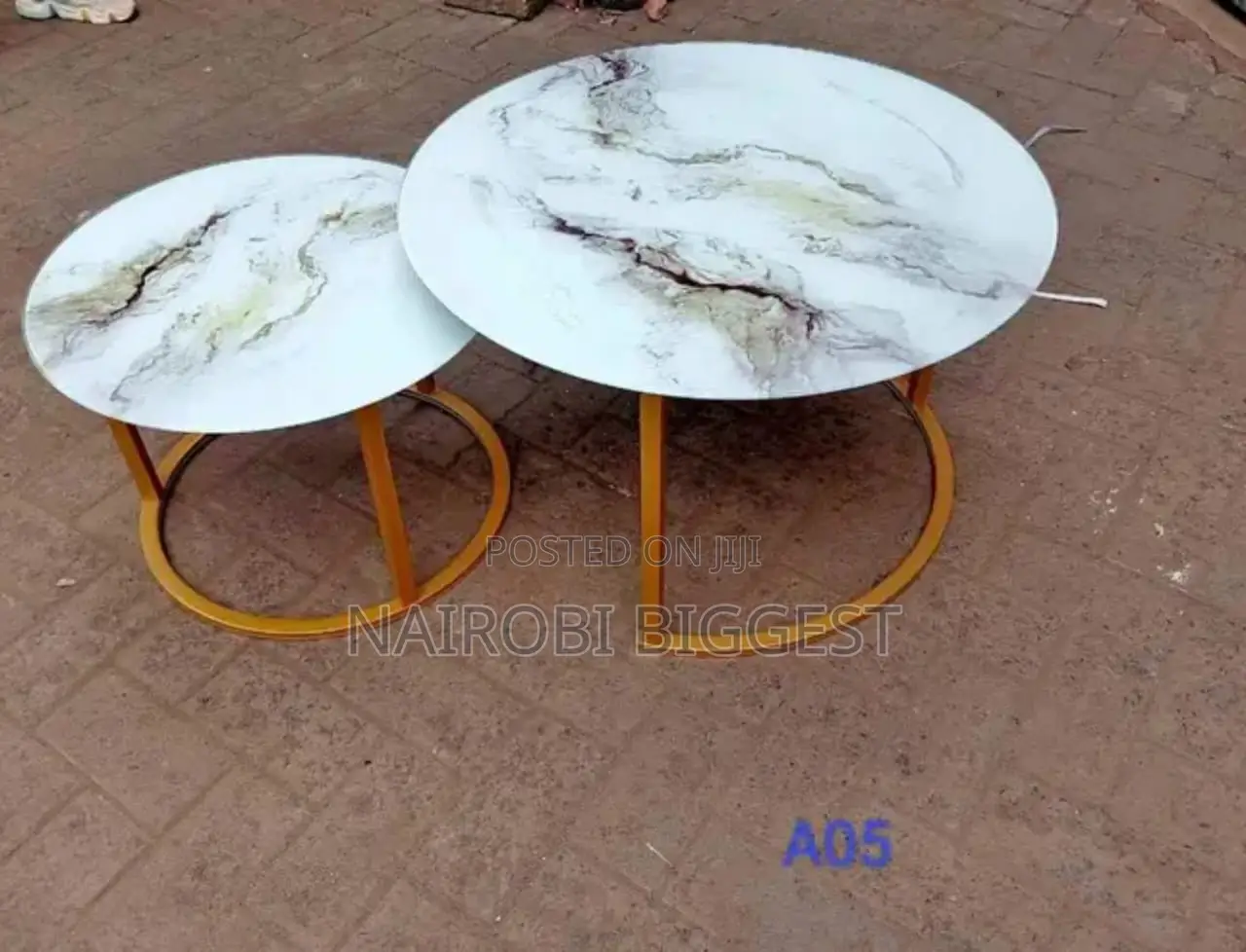 Glass Effect White Nesting Tables