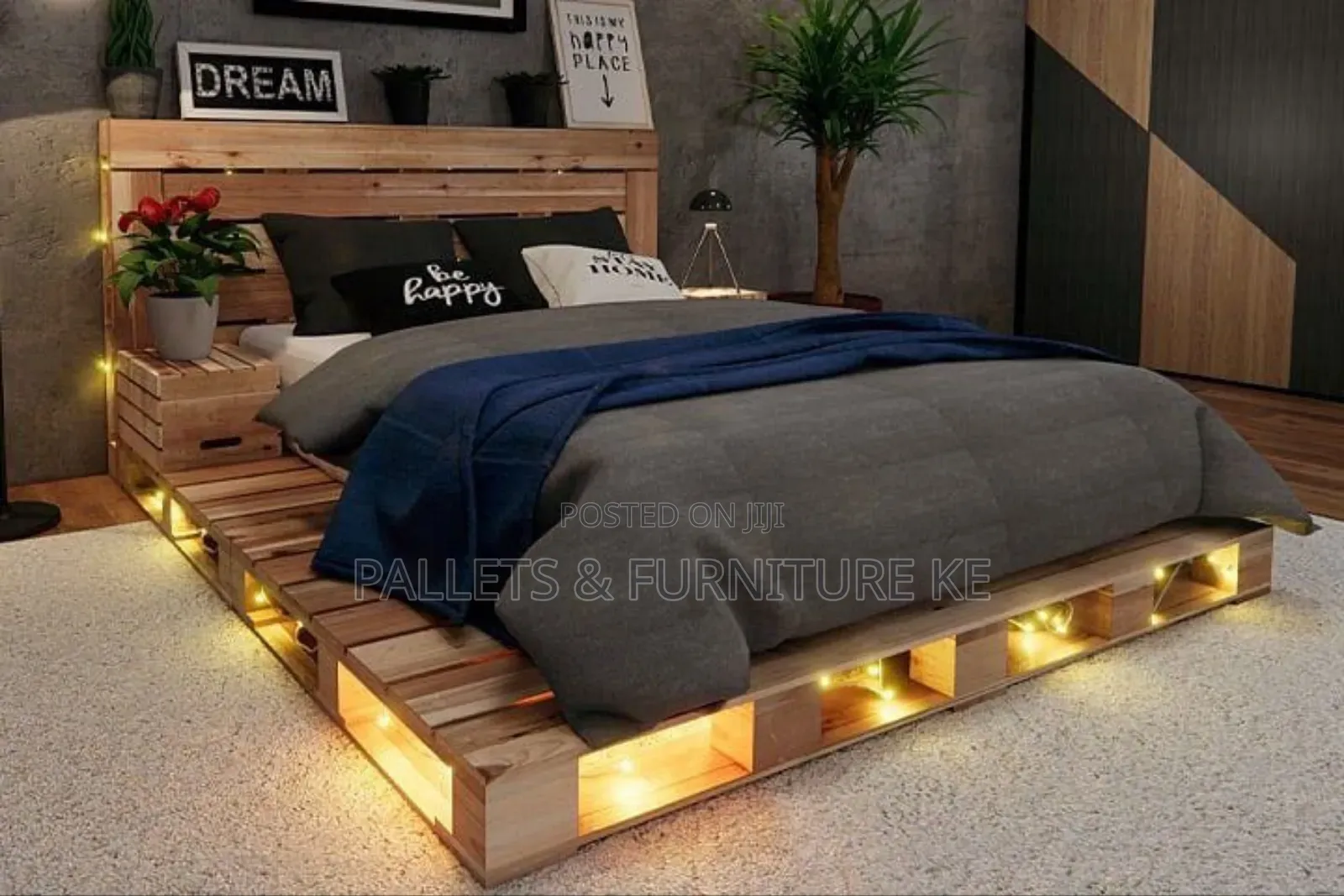 Polished Pine Bedstead