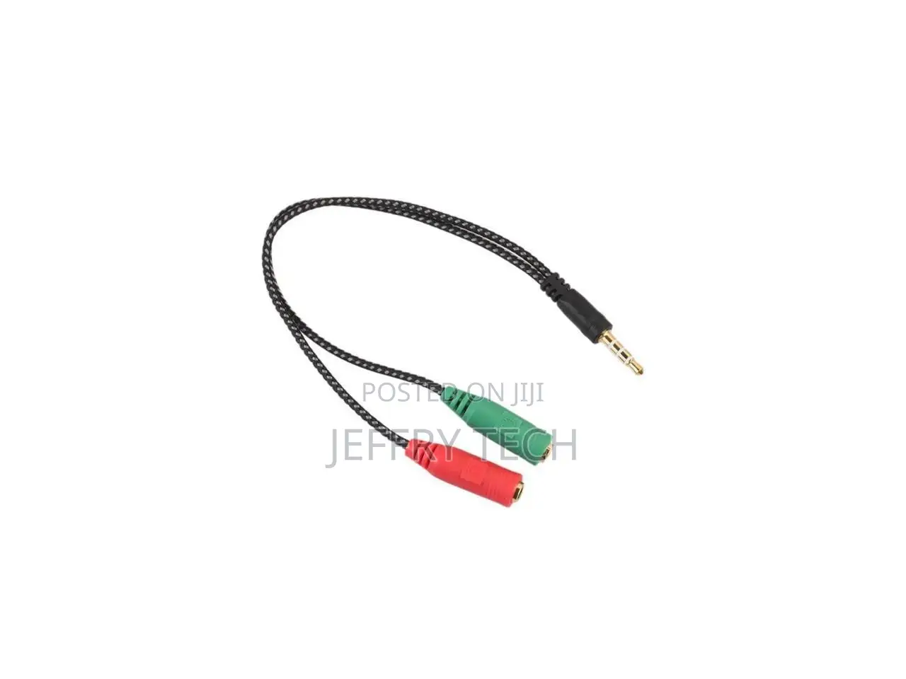3.5mm Audio Earphone Headset to 2 Female Jack Headphone Mic