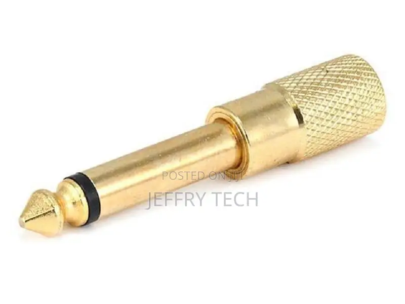 1/4in (6.35mm) TS Mono Plug To 3.5mm TRS Stereo Jack Adapter