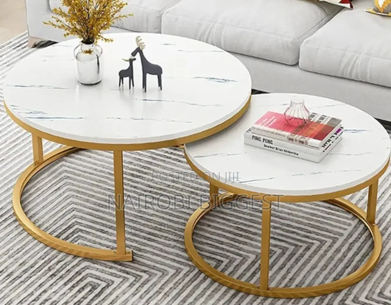 White Nesting Coffee Table Marble