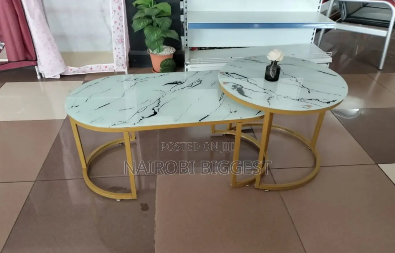 White Glass Marble Table