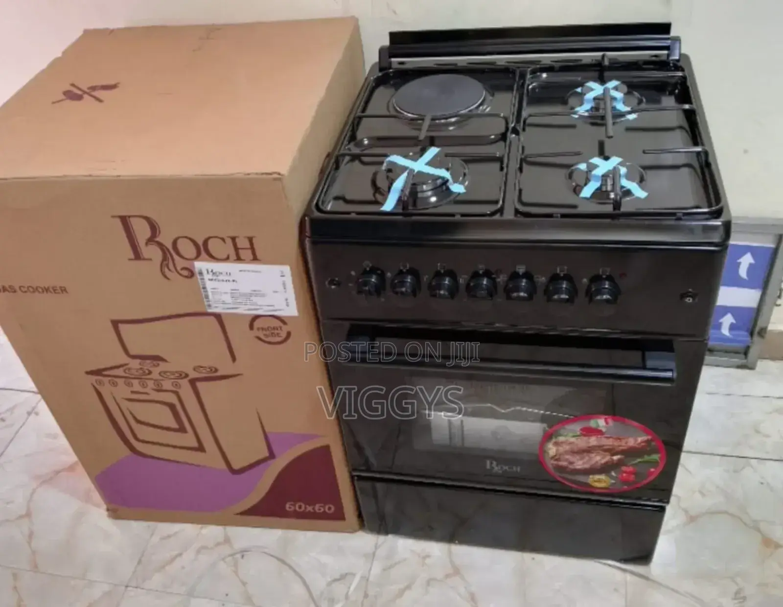 Cool Roch Black 60×60 Standing 3+1 Cooker R/Och/3+1e