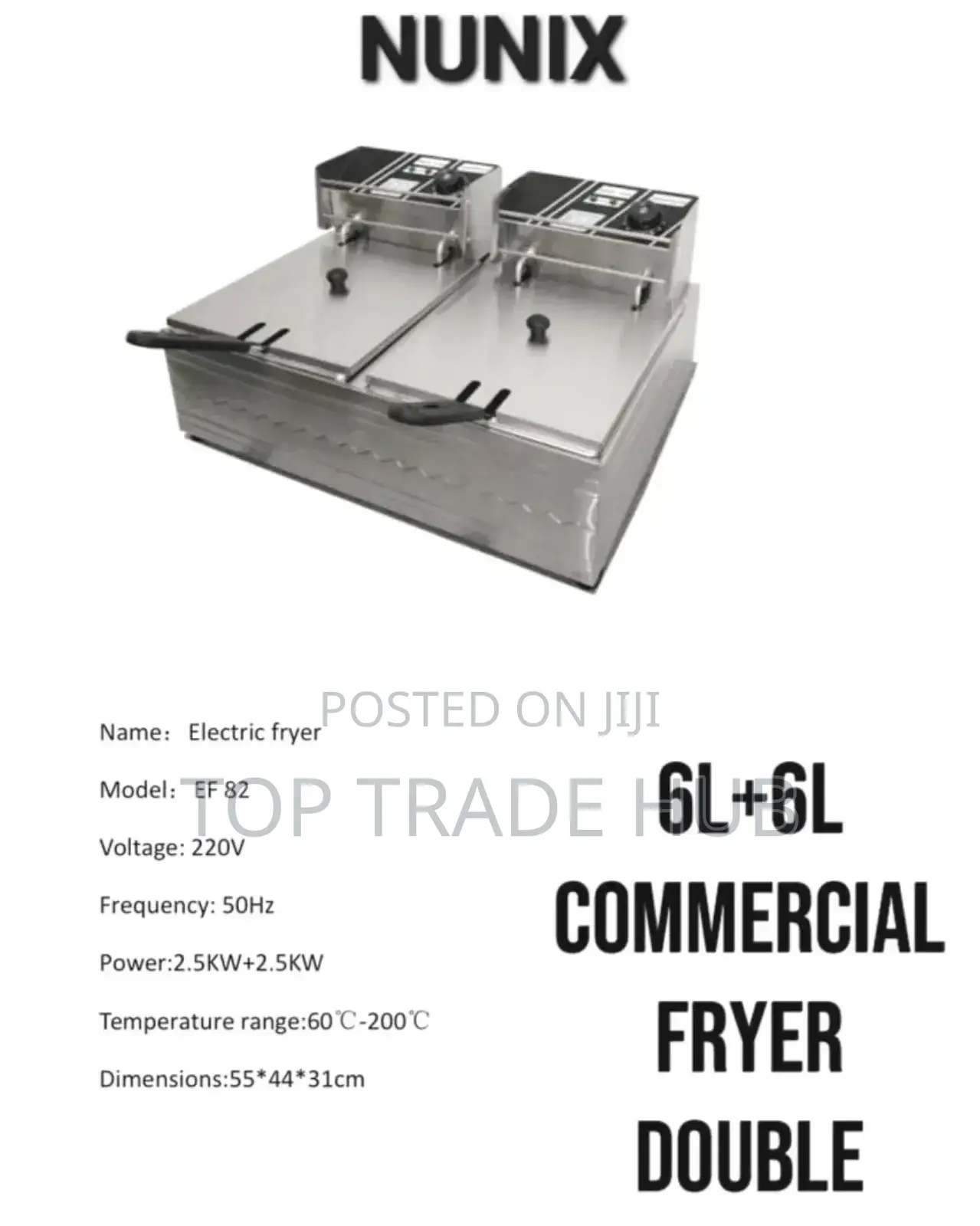 Nunix Commercial Electric Deep Fryer 6L +6L