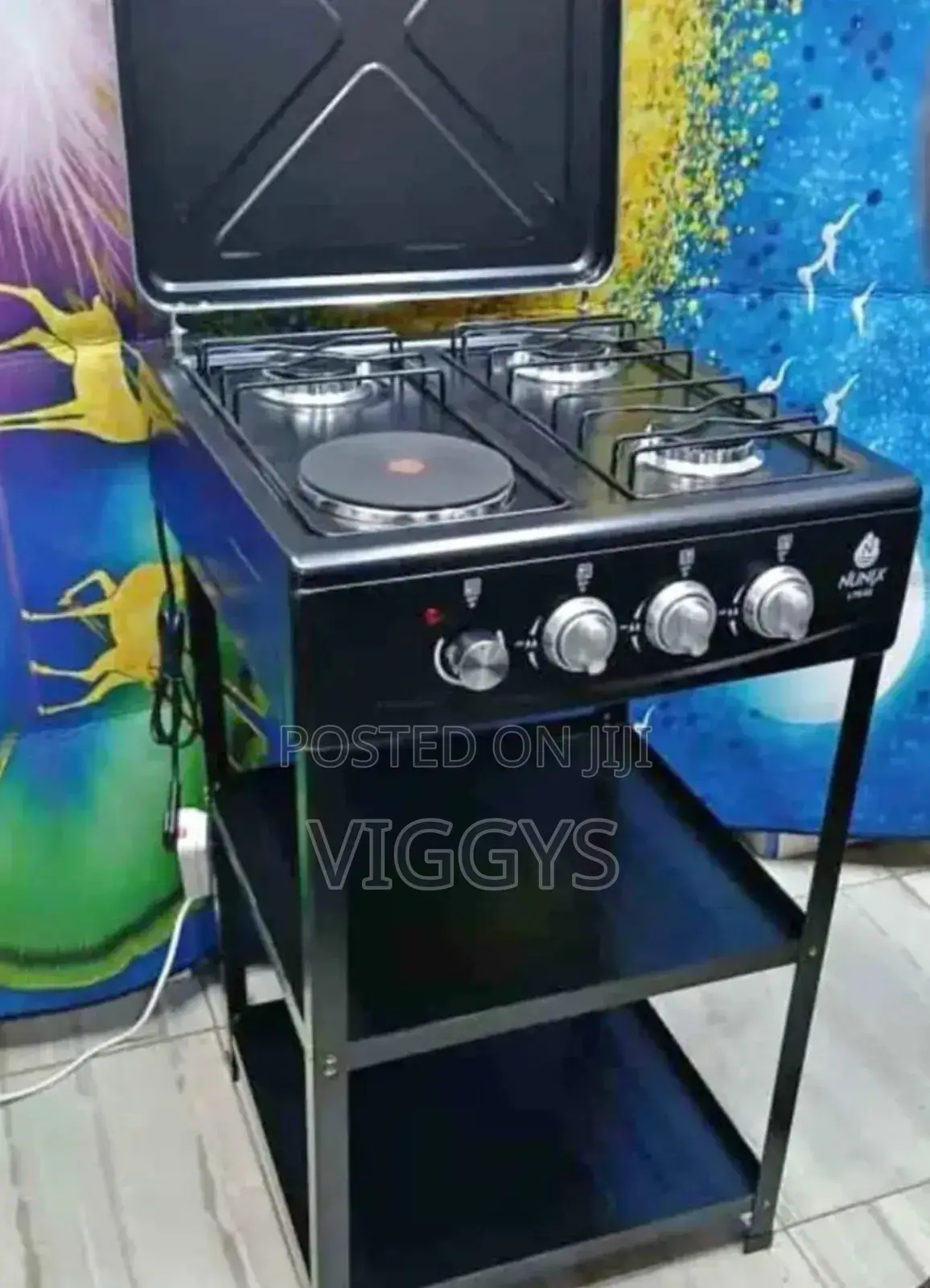 Affordable Nunix 3+1 Gas Cooker With Shelves Nu/Nix/4*1