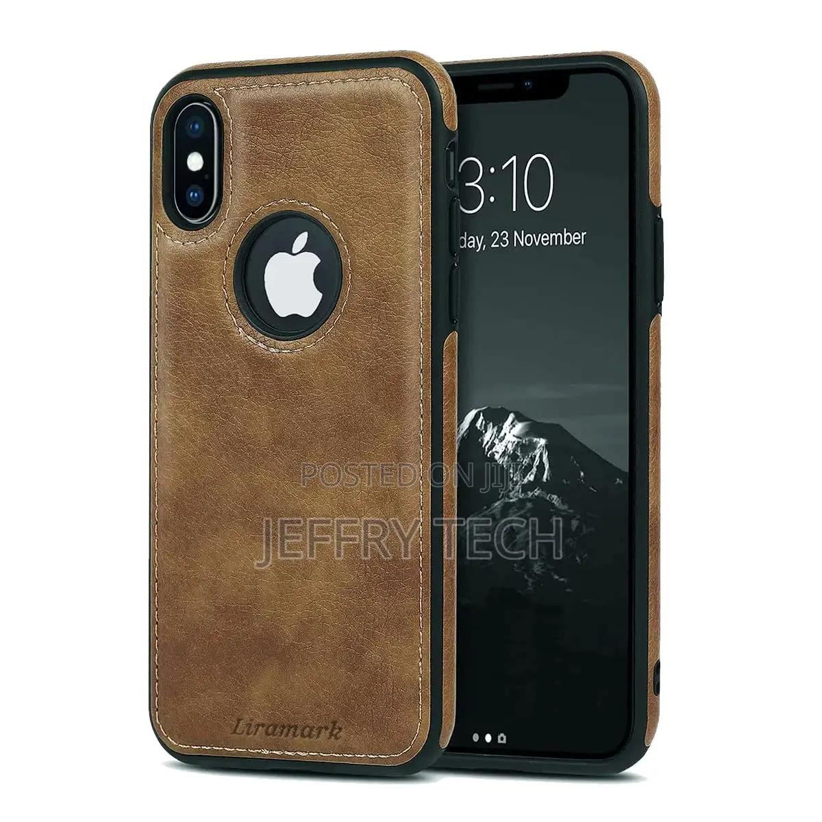 Leather Back Cover Case for iPhone X/Xs (Brown)