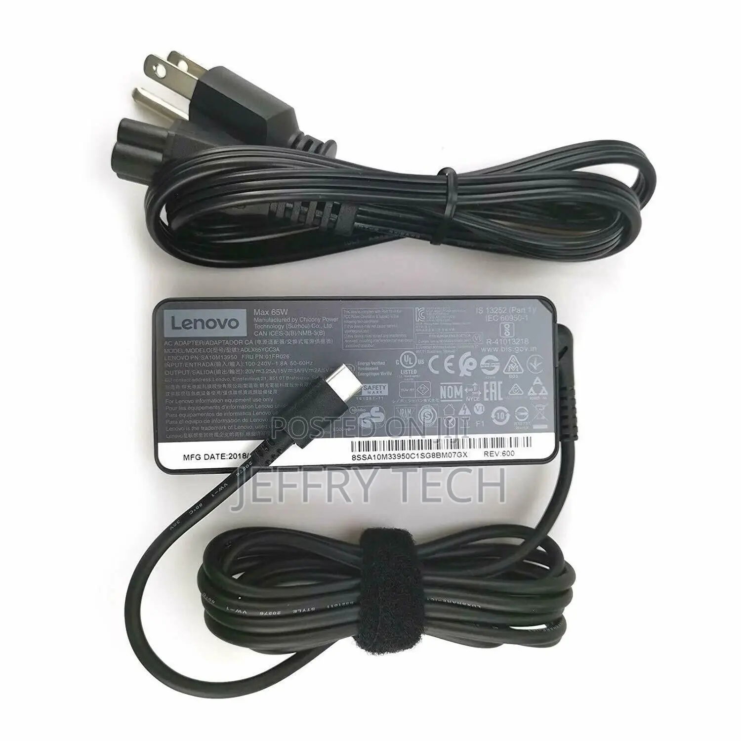 65W USB-C Type-C Charger Adapter for Lenovo Thinkpad T480 AD