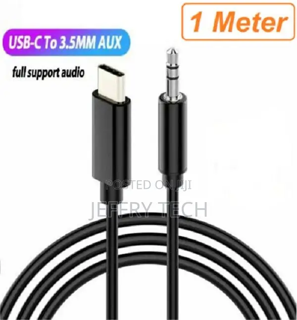 Type C to 3.5mm Car Audio Aux Jack Adapter Black for Huawei