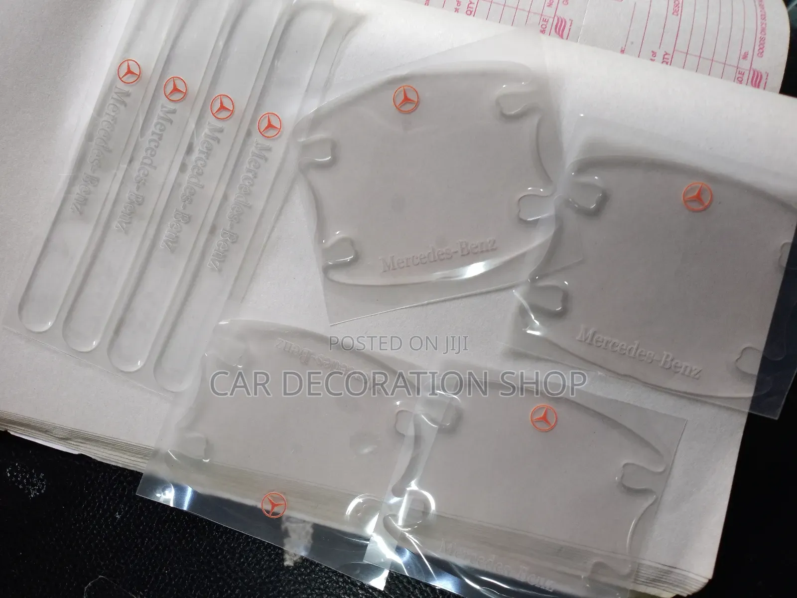 Clear Mercedes PVC Car Door Bowl Antiscratch Stickers 8pc
