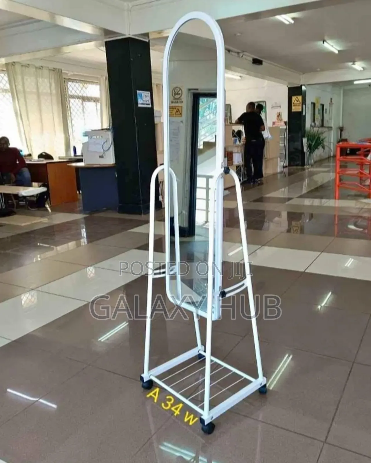 White Stand Dressing Mirror With Shoe Rack