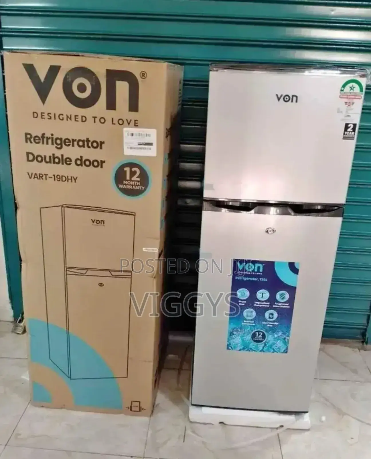 New Arrival Original Von 136 Litres Fridge Von/Ft