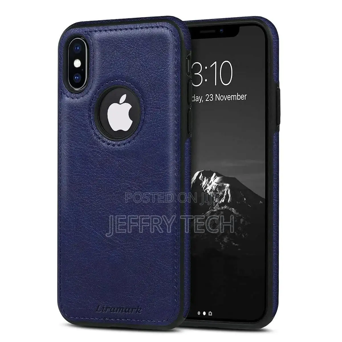 Leather Flexible Back Cover Case For iPhone X/Xs (Blue)