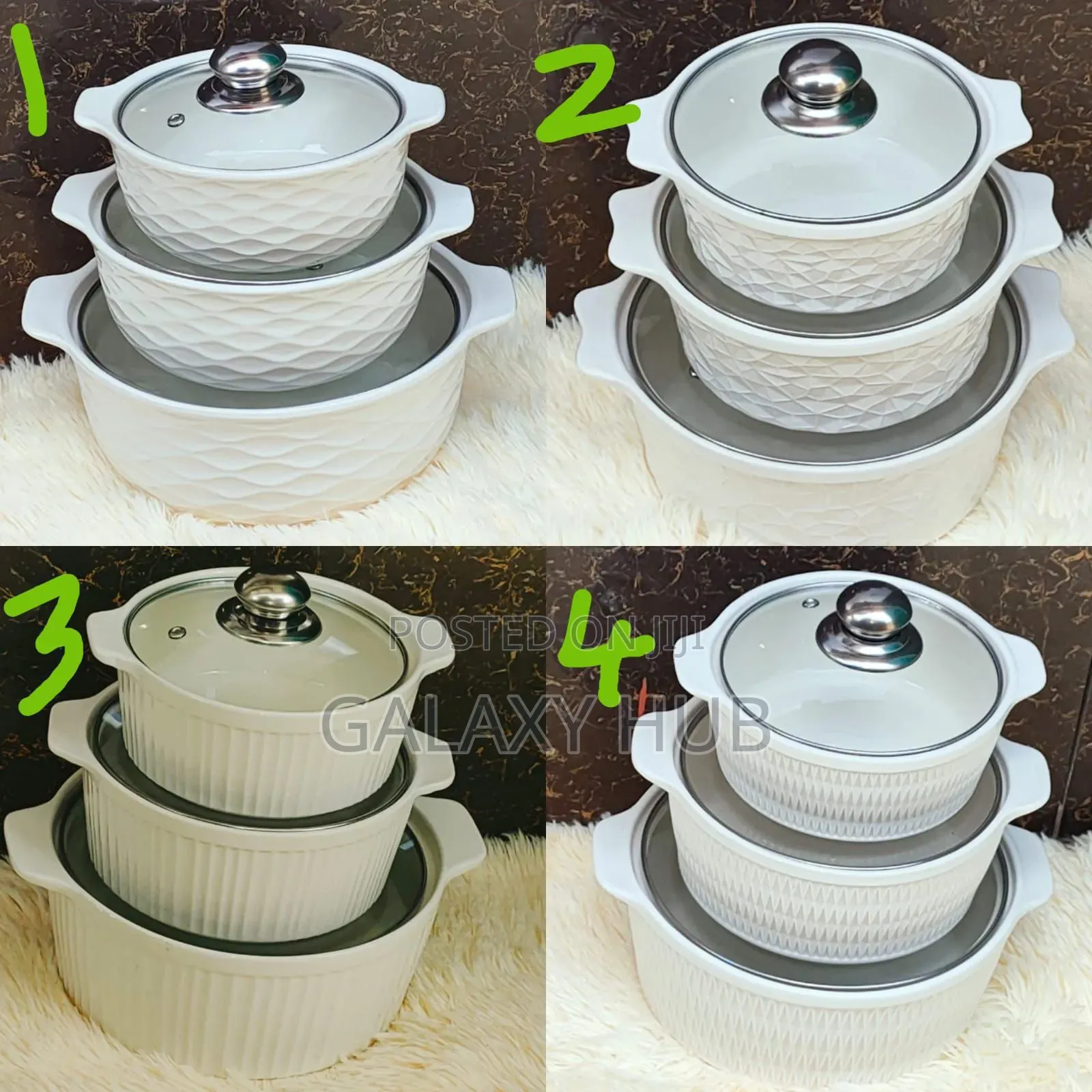 High Quality 3in1 Ceramic Soup Pots
White Color