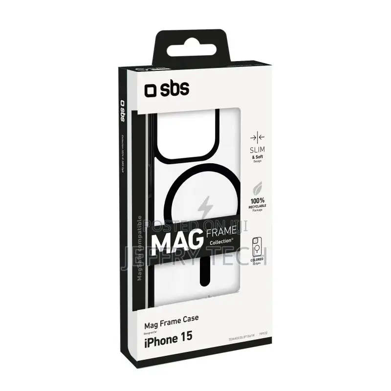 Cover for iPhone 15 With Coloured Edges Compatible With Mags