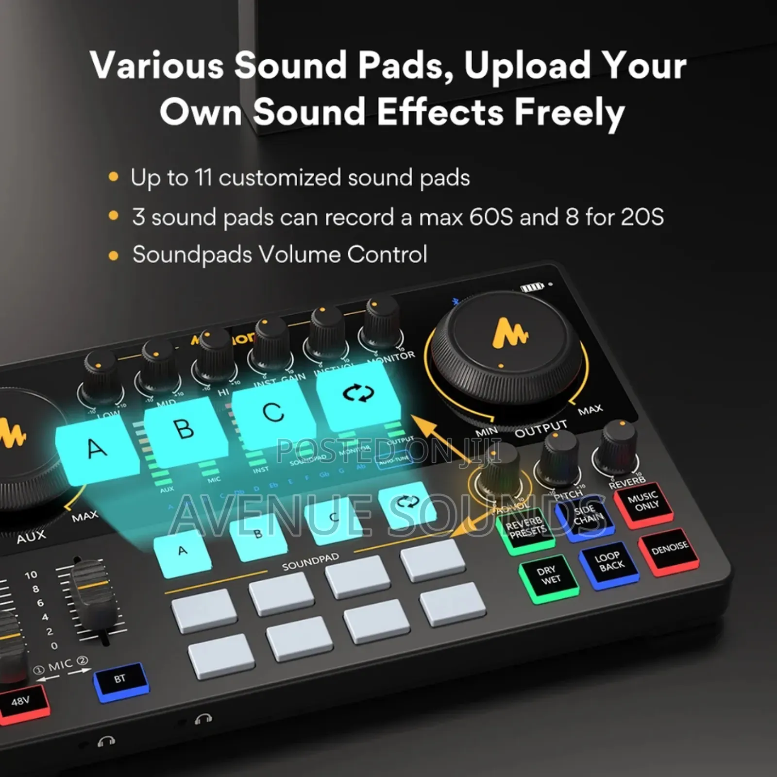 Maono Audio Interface Soundcard Dj Mixer All in One