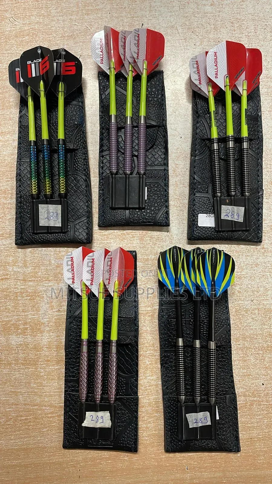 Tungsten Darts Complete W/ Palladium Flights and Wallet 28g