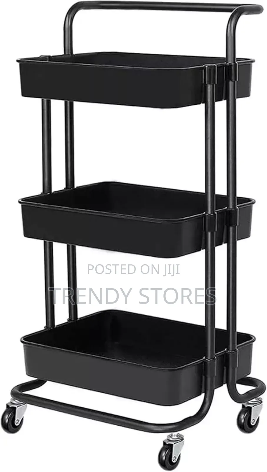 Black 3 Layer Rolling Storage Rack