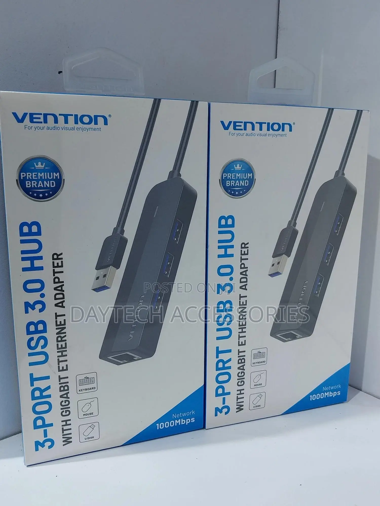 Vention Usb Hub 3 Port Usb 3.0 Hub With Rj 45 Gigabit Lan