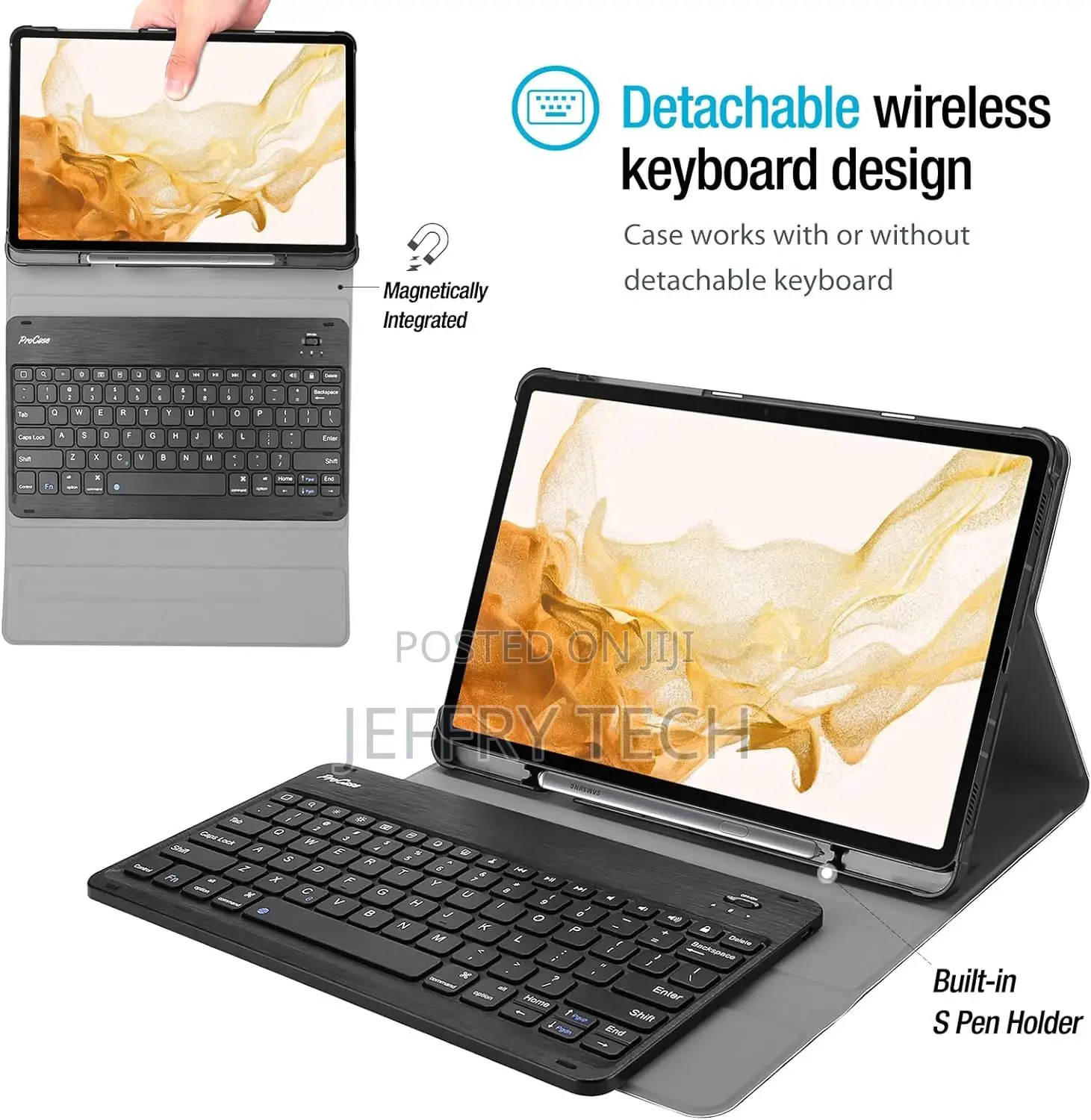 Keyboard Case for 12.4 Inch Galaxy Tab S8 Plus 2022 /Tab S7