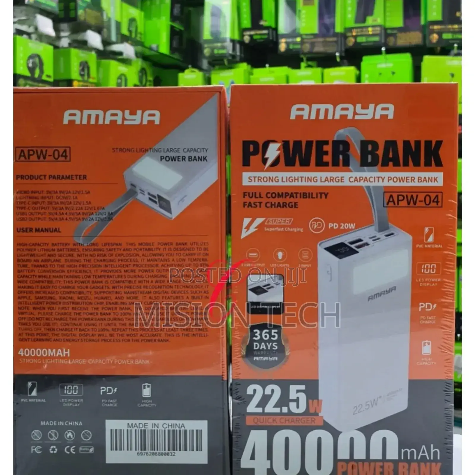 Amaya APW-04 Power Bank 40000mah 22.5W Super Fast Charging