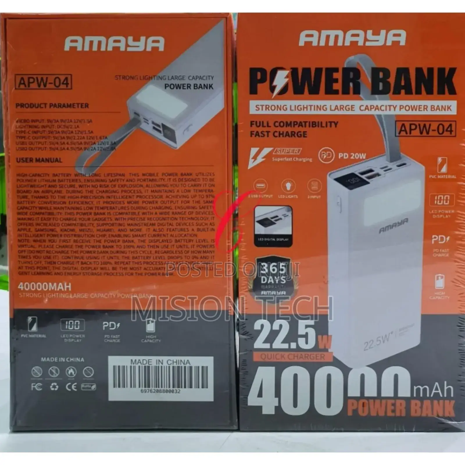 Amaya APW-04 Power Bank 40000mah 22.5W