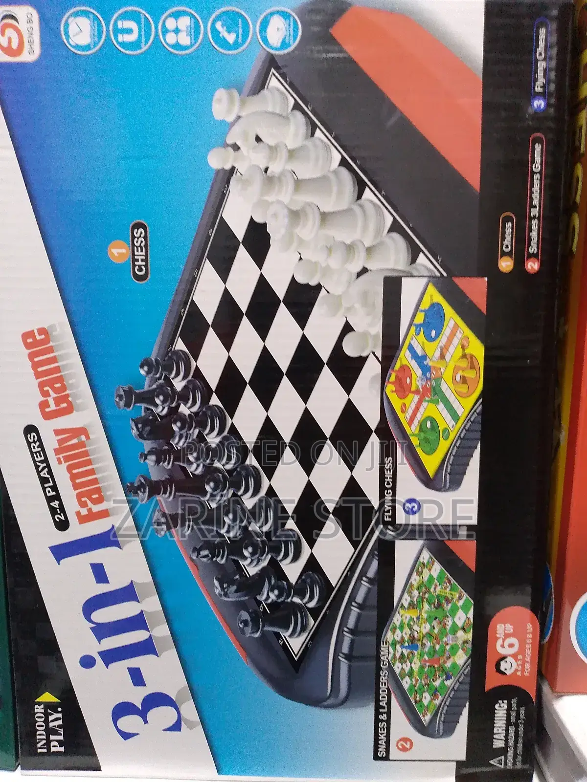 3 in 1 Family Board Games, Chess, Flying Chess, Snakes Game
