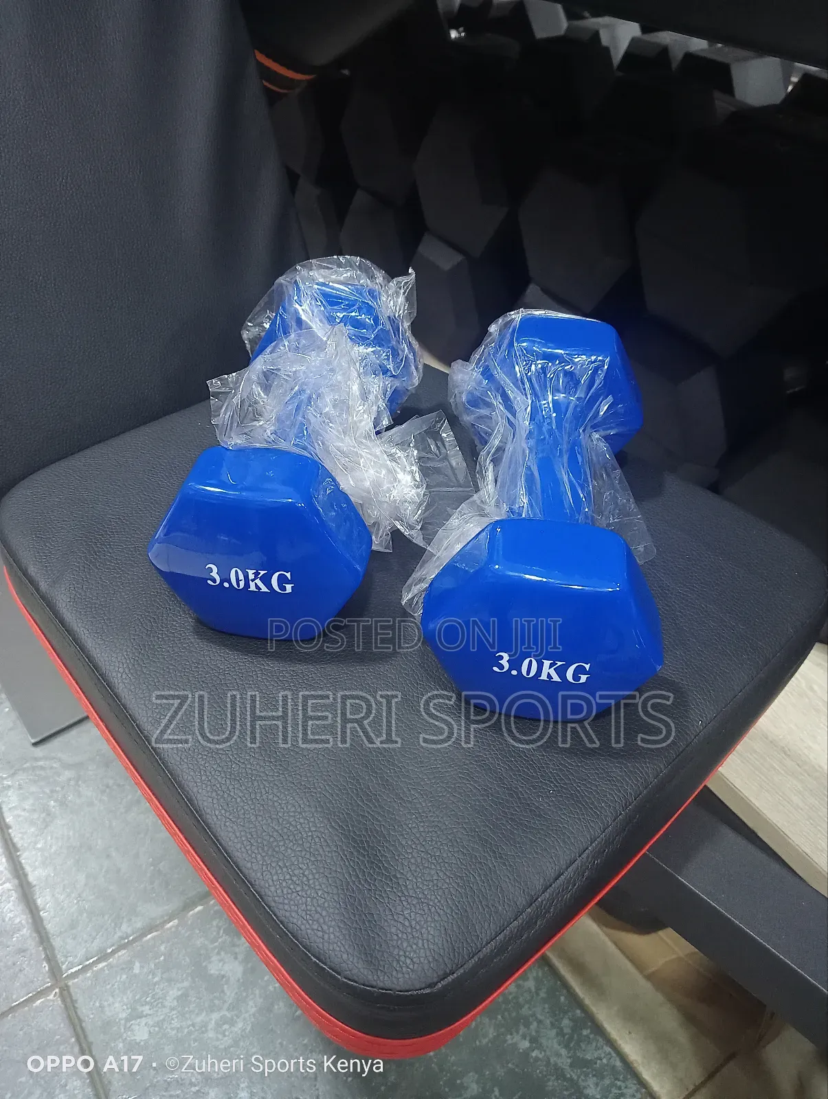 3kg Aerobic Dumbbells Pair Hexagon Shape Comfortable Grip