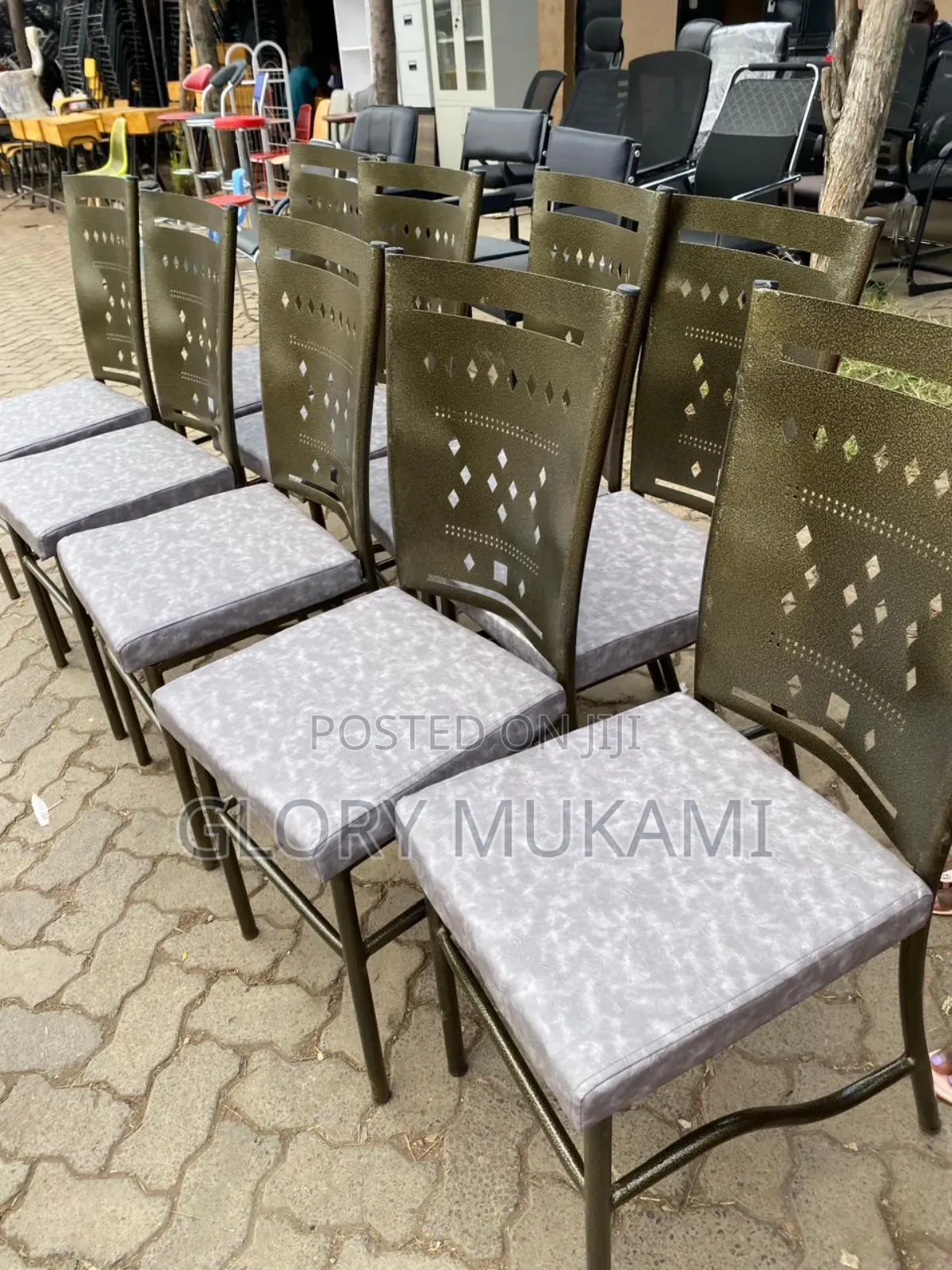 Metallic Restaurants Chairs Bar Chairs