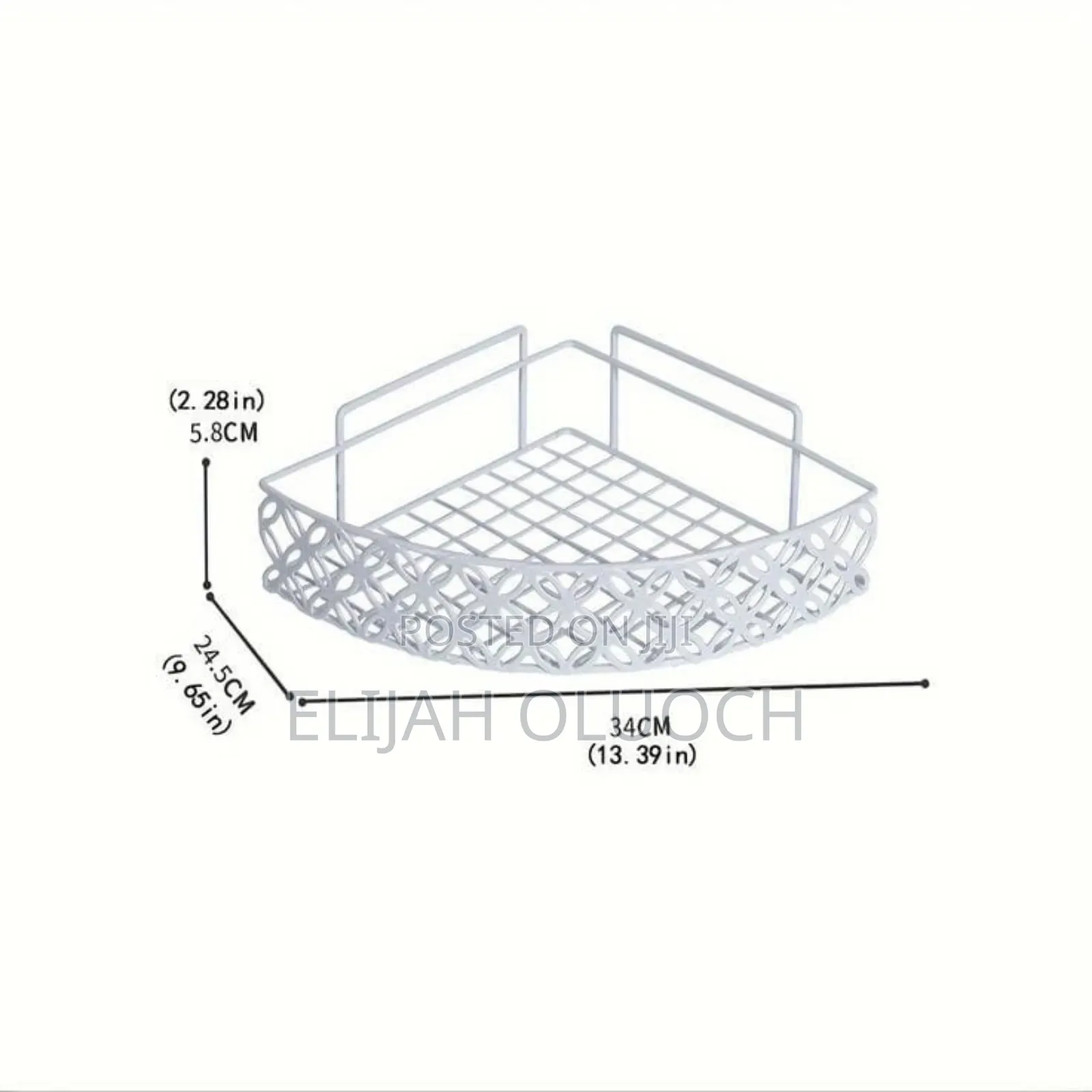 Rust Proof Heavy Gauge Triangular Metallic Corner Shelf