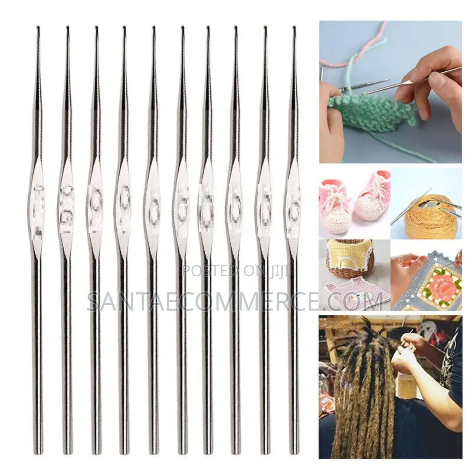 Stainless Steel 12pcs Size 4-9 Knitting Weaving Crochet Hook