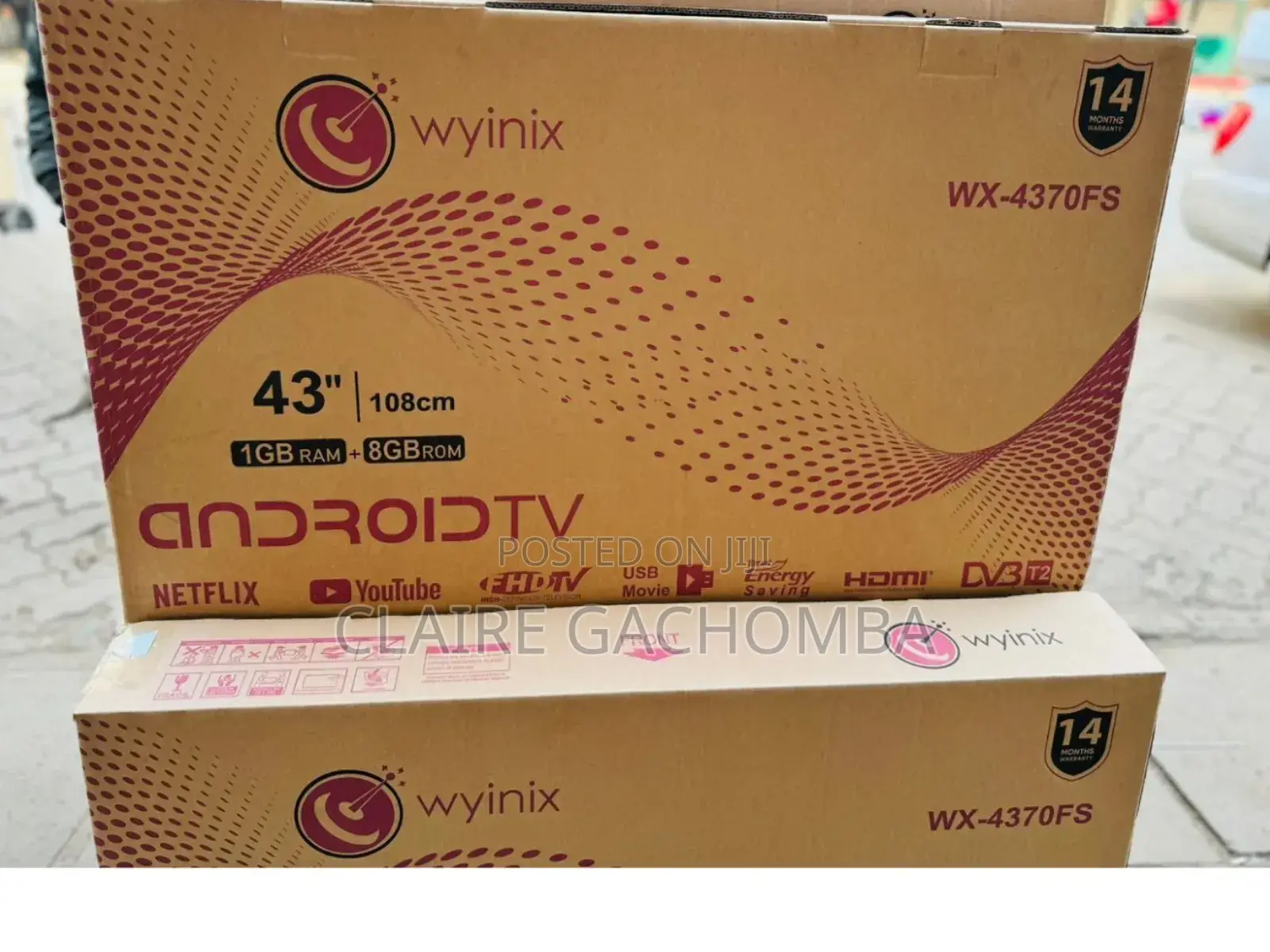 Wyinix 43 Inches Smart Android Flameless Tv WX-4370FS