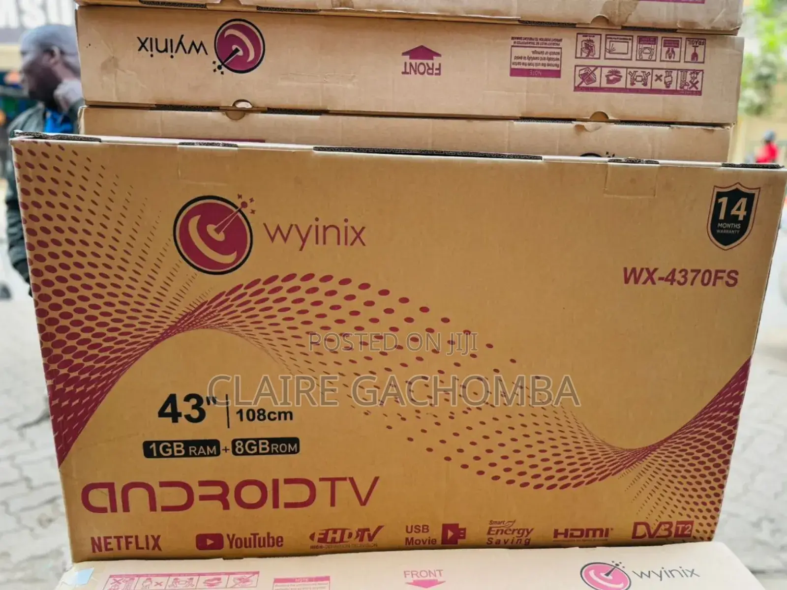 Wyinix 43 Inches Smart Android Flameless Tv WX-4370FS